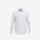 Plavo-bela štampana košulja slim fit kroja