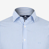Camisa Slim Azul a Rayas Sin Arrugas