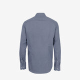 Camisa Slim Estampada Azul Marino