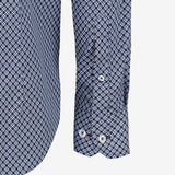 Camisa Slim Estampada Azul Marino