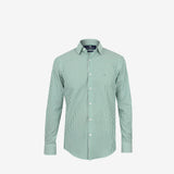 Camisa Slim de Popelina con Rayas Verdes