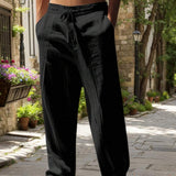Mathis | Lagane lanene pantalone sa pojasom