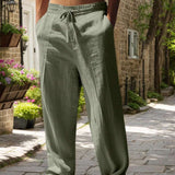 Mathis | Lagane lanene pantalone sa pojasom