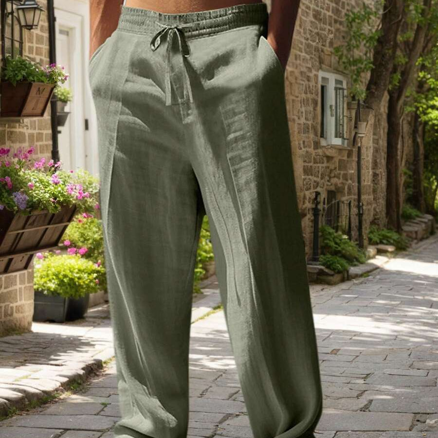 Mathis | Lagane lanene pantalone sa pojasom