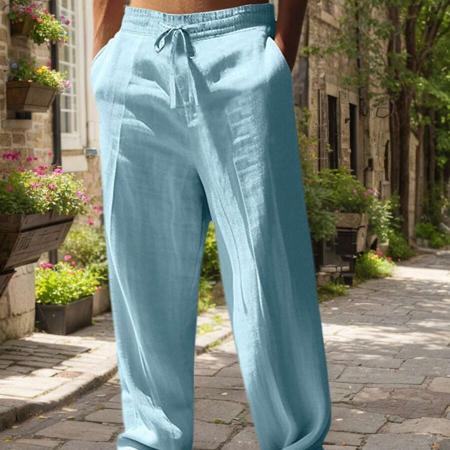 Mathis | Lagane lanene pantalone sa pojasom