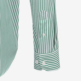 Camisa Slim de Popelina con Rayas Verdes