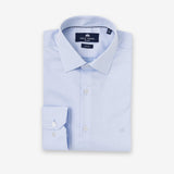 Camisa Slim em Twill Azul Claro