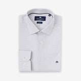Plavo-bela štampana košulja slim fit kroja