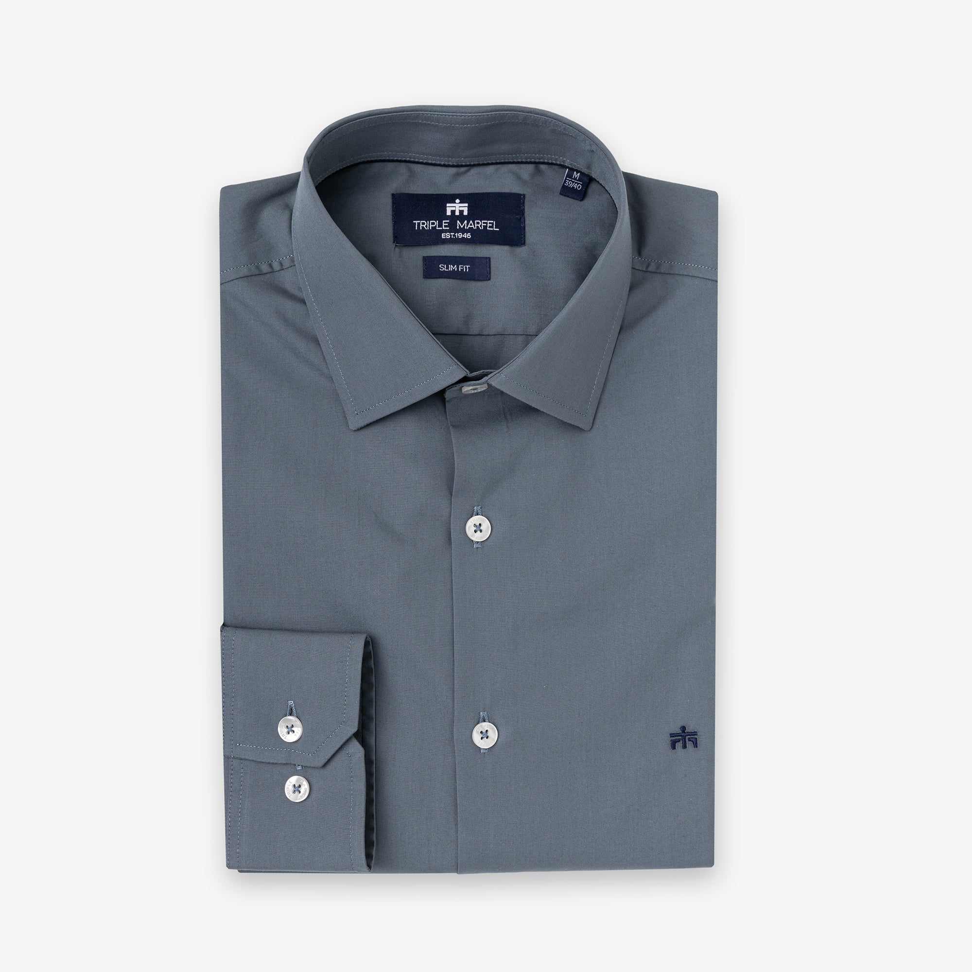 Ekskluzivna petrol plava košulja slim fit kroja
