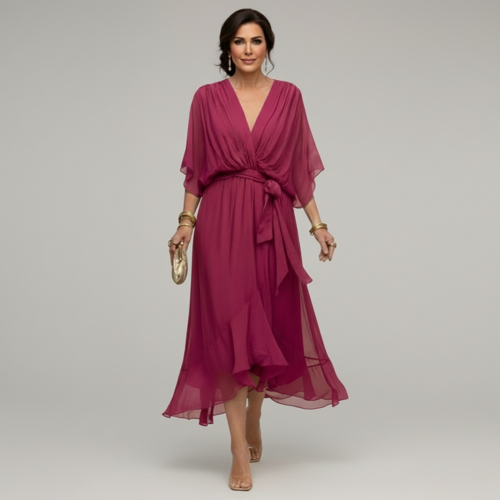 Sorena | Elegantna Maxi Haljina sa V-Izrezom