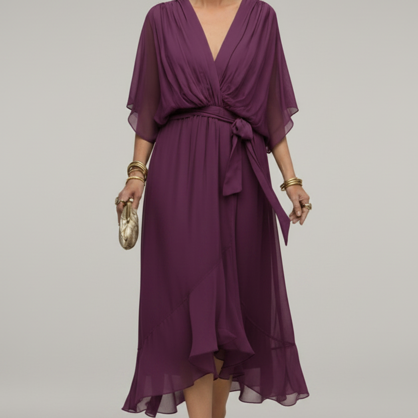 Sorena | Elegantna Maxi Haljina sa V-Izrezom