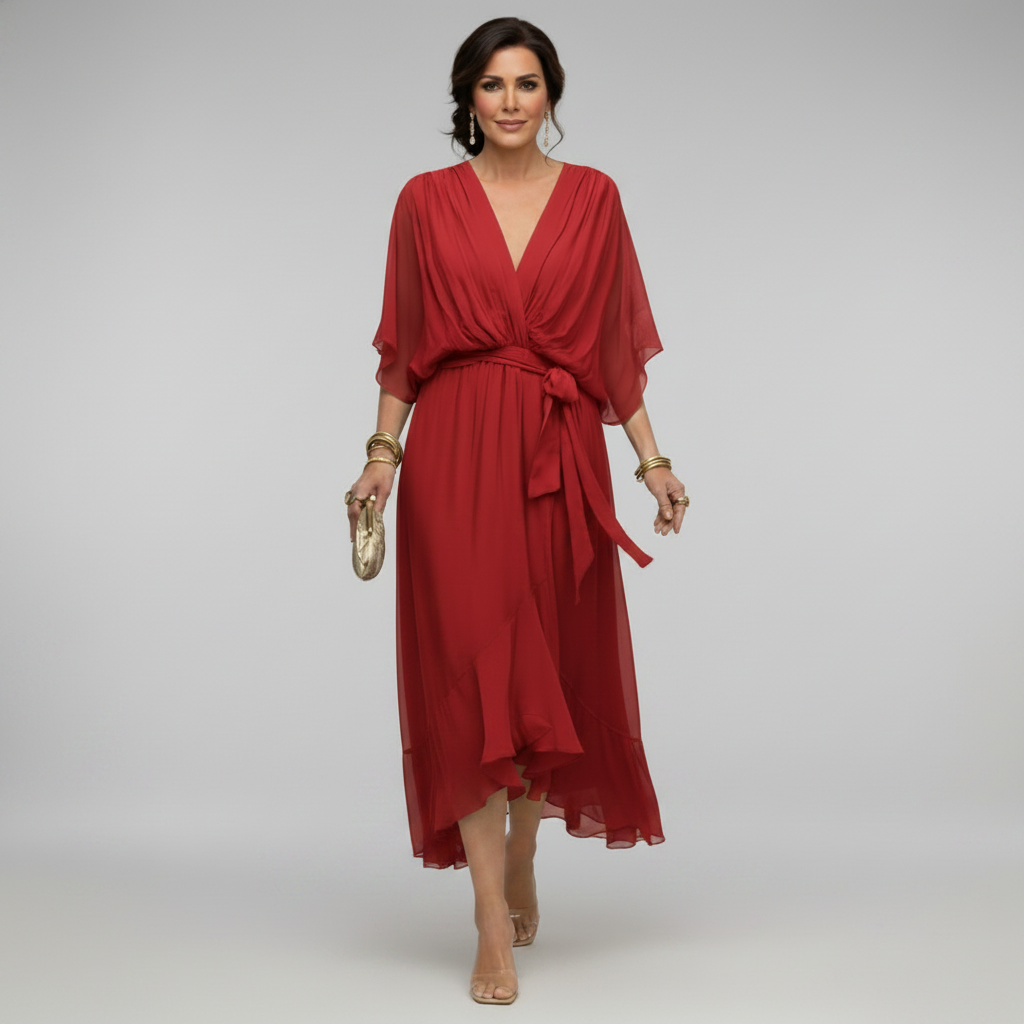 Sorena | Elegantna Maxi Haljina sa V-Izrezom