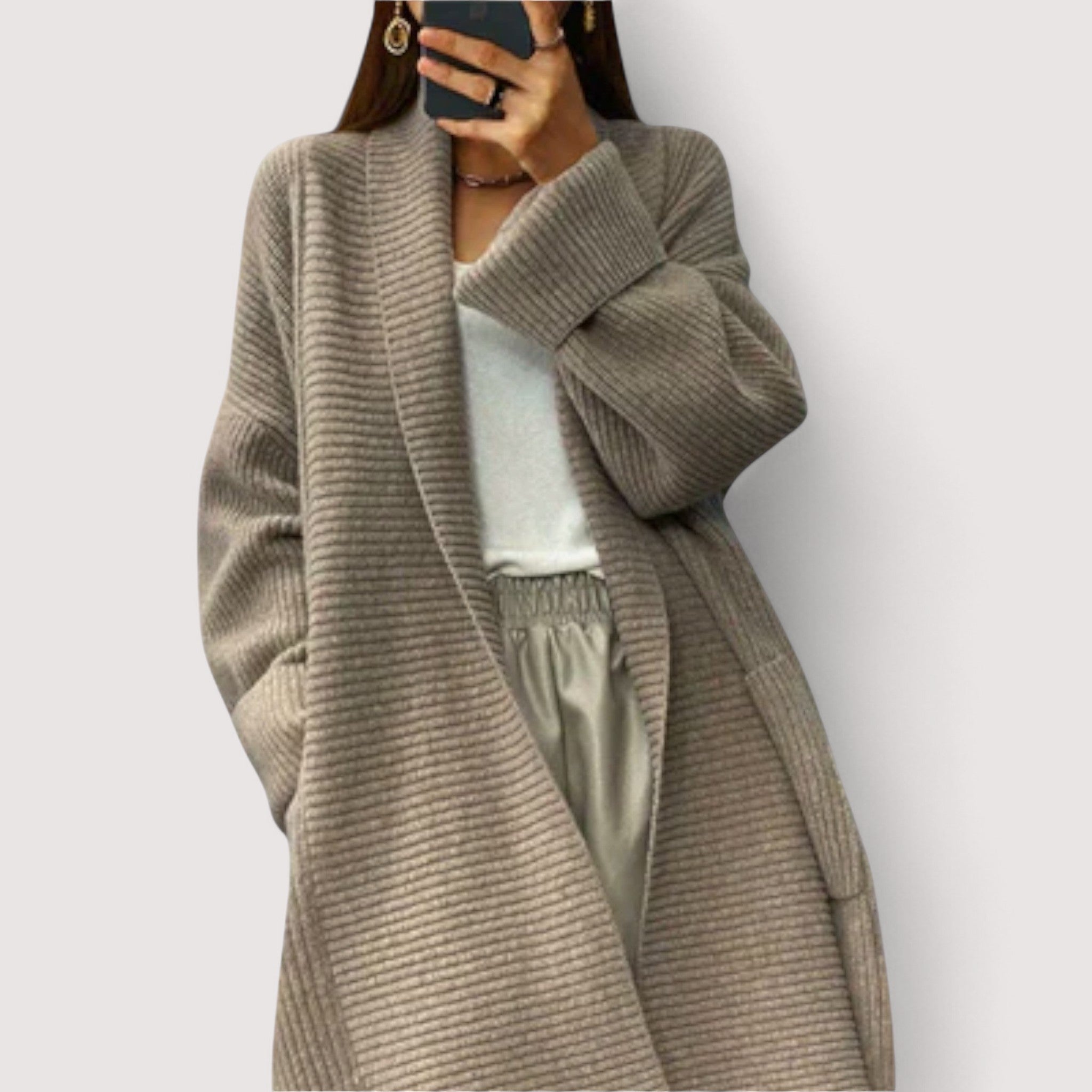 Pladina™ | Long Knitted Cardigan