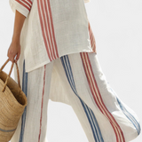 Solvano | Elegantan prugasti top i pantalone