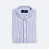 Plava prugasta košulja slim fit kroja