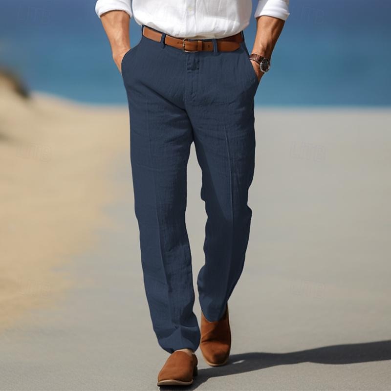 Frank | Premium muške lanene pantalone sa gajkama za kaiš