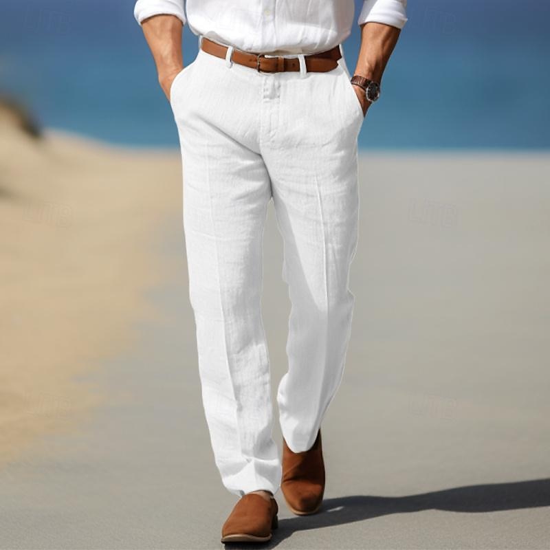 Frank | Premium muške lanene pantalone sa gajkama za kaiš