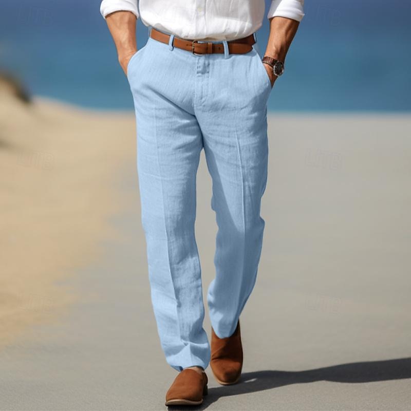 Frank | Premium muške lanene pantalone sa gajkama za kaiš