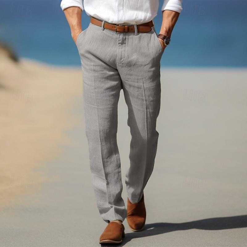 Frank | Premium muške lanene pantalone sa gajkama za kaiš