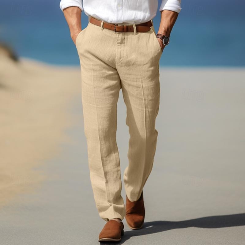 Frank | Premium muške lanene pantalone sa gajkama za kaiš